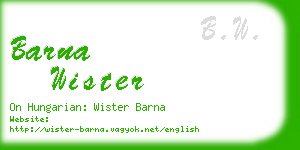 barna wister business card